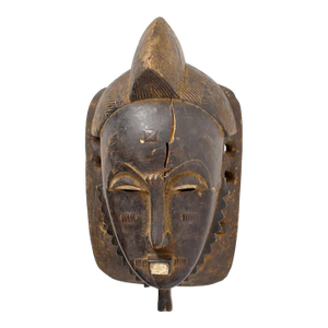 Early 20th Century Yaure Baule Portrait Mask Cote d'Ivoire