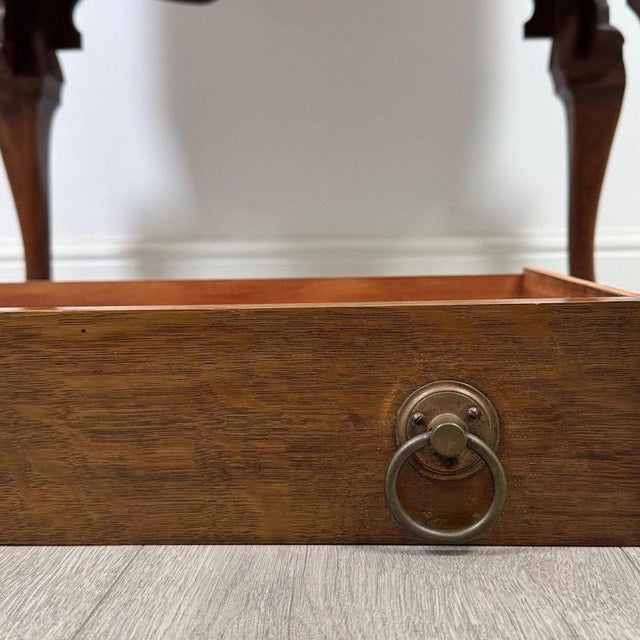 Vintage English Oak Display Vitrine Cabinet, 1920 For Sale - Image 12 of 13