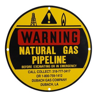 Natural Gas Pipeline Warning Sign For Sale