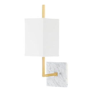 Mitzi Mikaela 1-Light Wall Sconce, Aged Brass For Sale