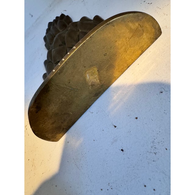 1950s Vintage Brass Pineapple Doorstopper Bookend For Sale - Image 5 of 12