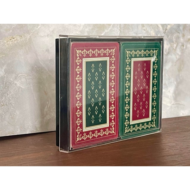Rustic European Vintage Red & Green Playing Cards For Sale - Image 3 of 8