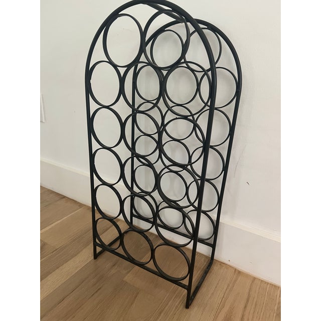Mid-Century Modern 1960s Arthur Umanoff for Shaver Howard 17-Bottle Wrought Iron Wine Rack For Sale - Image 3 of 5