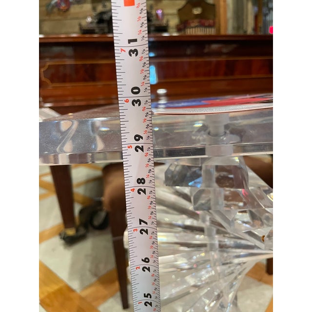 Transparent Mid Century Modern Pair Shlomi Haziza Stacked Lucite Helix Spiral Pedestals For Sale - Image 8 of 8