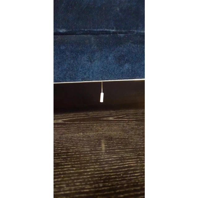 1930s Art Deco Dressing Table with Mirror Blue Velvet, 1930s For Sale - Image 5 of 9