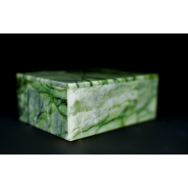 Rutile Serpentine Box Watergrass Green Gemstone Box For Sale In Los Angeles - Image 6 of 11