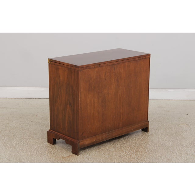 Baker Burl Wood 8 Drawer Flip Top Server Bachelor Chest For Sale - Image 16 of 17