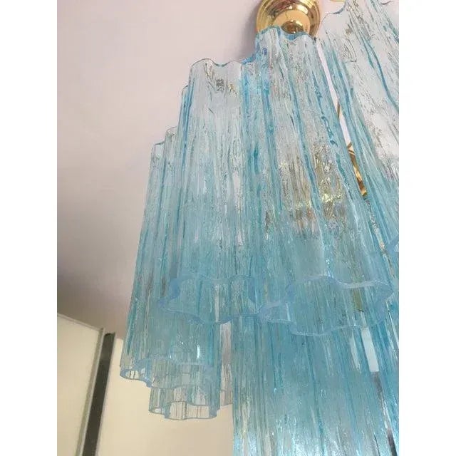 2020s Contemporary Murano Style Glass Turquoise Chandeliers - a Pair For Sale - Image 5 of 12