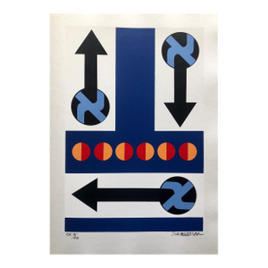 Jozsef JakovitsHungarian Surrealism Pop Art Hebrew Silkscreen Judaica Print Jewish Serigraph, 1988