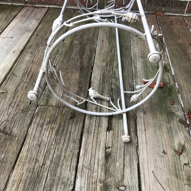 White 1970s Mid Century Indoor Outdoor Plant Stand Cardinal and Pine Tree Design For Sale - Image 8 of 12