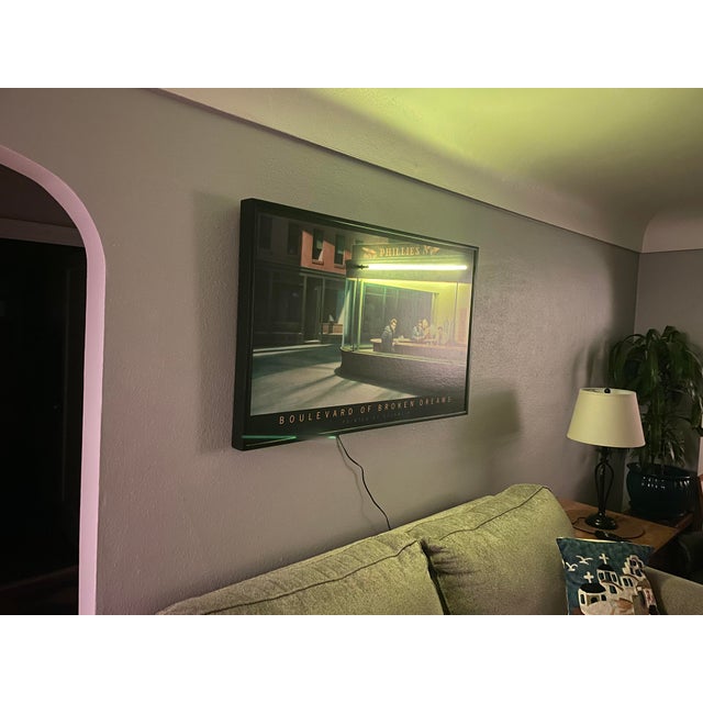 1980s Large 1987 "Boulevard of Broken Dreams" Gottfried Helnwein Print With Neon Light, Framed For Sale - Image 5 of 11