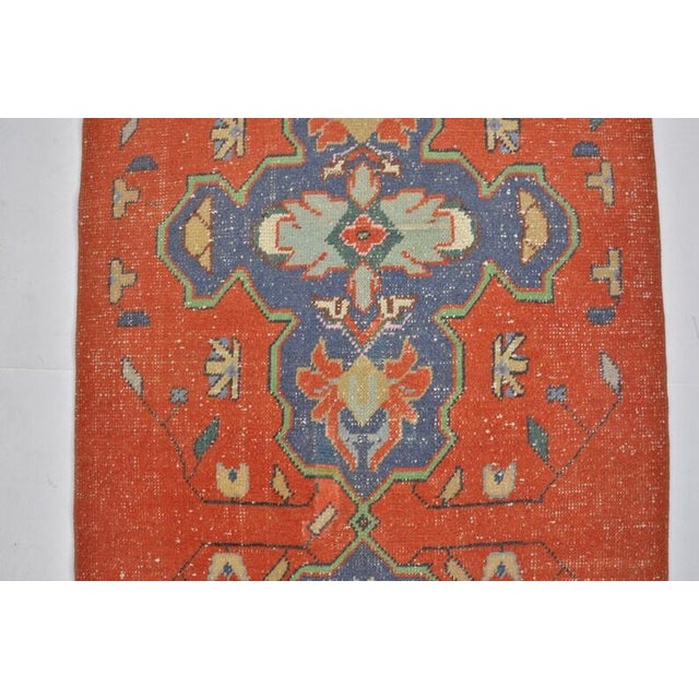 1950s Oushak Handknotted Floral Runner Rug For Sale - Image 10 of 10