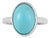 Minimalist 4.7 Ct Oval Turquoise Bezel Set Solitaire Ring in 925 Sterling Silver Size 8 For Sale