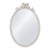 Vintage French Rococo Style Ivory Oval Wall Mirror For Sale