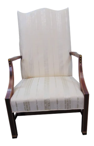 Hepplewhite Benchmade Inlaid Mahogany Library Chair