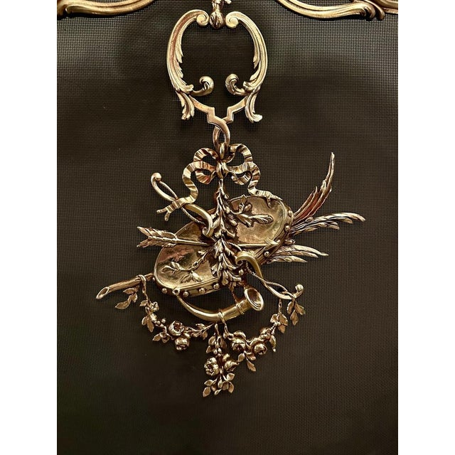 French Rococo Bronze Fire Screen from Bouhon Freres, 1880s For Sale - Image 6 of 10