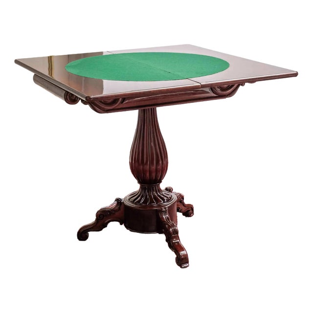 Antique Extendable Game Table For Sale