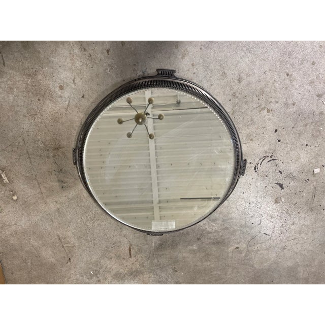 Antique Pierced Sheffield Silver Plated Mirrored Plateau For Sale In Boston - Image 6 of 8