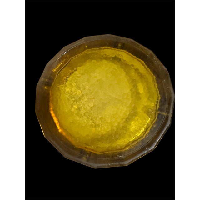 1960s MCM Blenko Glass Co. Heavy Honey Ashtray Catchall Cigars Cigarettes Collectible For Sale - Image 5 of 6