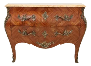 Inlaid Chest of Drawers with Marble Top