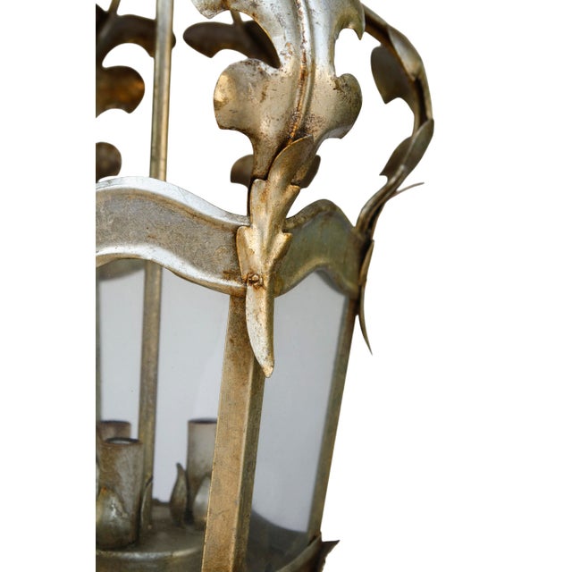 1920s Antique Italian Tole Hanging Lantern For Sale - Image 5 of 8