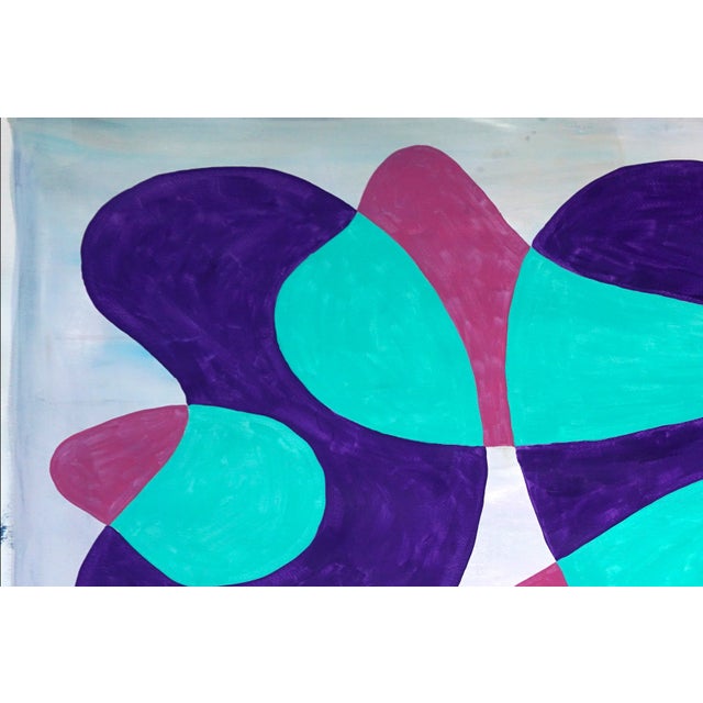 2020s 2021 "Translucent Teal Kidney Pools" Abstract Shapes Acrylic Painting by Ryan Rivadeneyra For Sale - Image 5 of 9