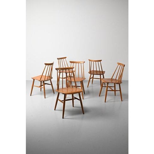 Mid-Century Modern Dining Chairs by Ilmari Tapiovaara, Set of 6 For Sale - Image 12 of 12