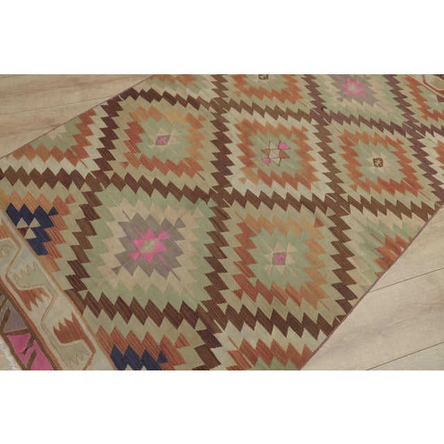 1970s Southwestern Brown Hand Knotted Kilim For Sale - Image 12 of 13