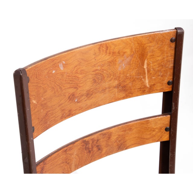 Toledo Industrial Metal Furniture Company Chairs Steel Frame Plywood Seat a Set of Four For Sale - Image 12 of 18