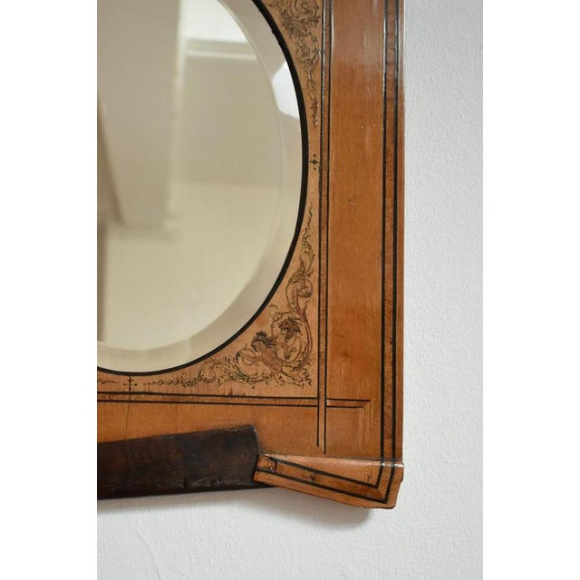 Wooden Edges Simulating Folds Mirror For Sale - Image 4 of 5