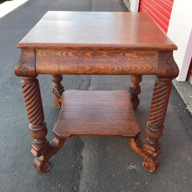 1920s 1920s Traditional Oak Entryway Table For Sale - Image 5 of 8