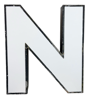 Large Vintage Illuminated Advertising Letter N, 1960s