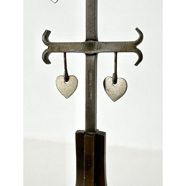 1960s Swedish Dangling Hearts Steel 4 Candle Candelabra by Gunnar Ander For Sale - Image 16 of 16