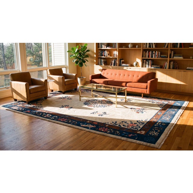 Ivory Antique Chinese - Peking Rug For Sale - Image 8 of 8