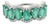 Modern 2.91ct Pear Cut Emerald & Diamond 14k Gold Half Eternity Band Ring Size 9 For Sale
