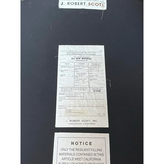 Vintage J. Robert Scott Camelback Arm Chairs a Pair For Sale In Chicago - Image 6 of 6