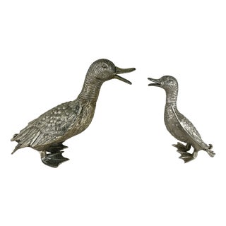 Mid-Century Modern Brass Duck Figurines, Belgium, 1960s, Set of 2 For Sale