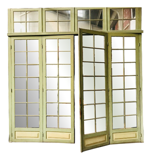Small-Painted Wooden Partition Doors, 1800s, Set of 5