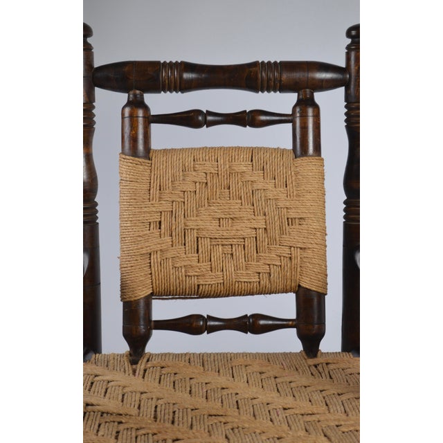 Mid-Century French Wood and Rope Woven Armchair, 1950s For Sale - Image 11 of 16
