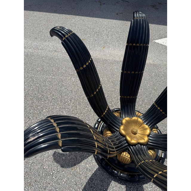 Late 20th Century Late 20th Century Fine Carved Wood Acanthus Leaf Deco Lalique Style Dining Table Base For Sale - Image 5 of 10