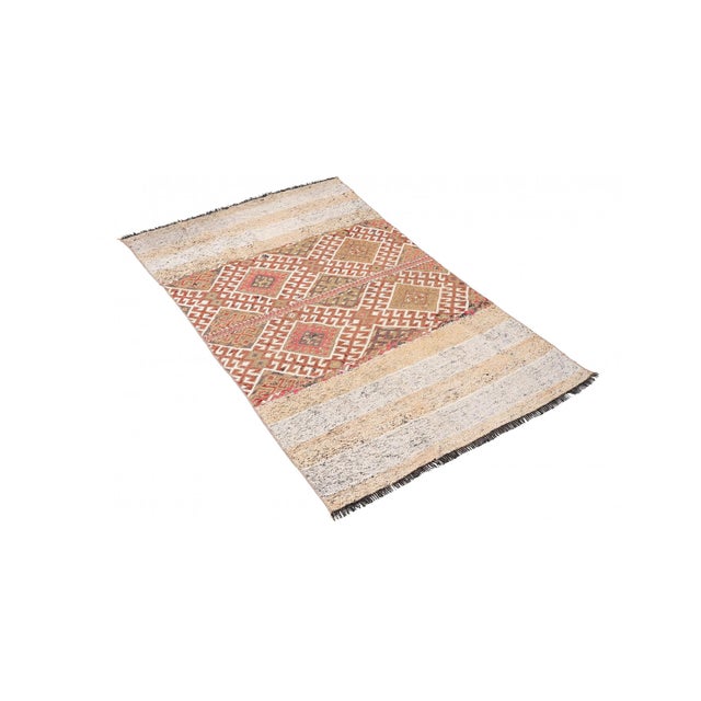 Handwoven vintage decorative kilim rug from Marash region of Turkey. Approximately 50-60 years old. In good condition....