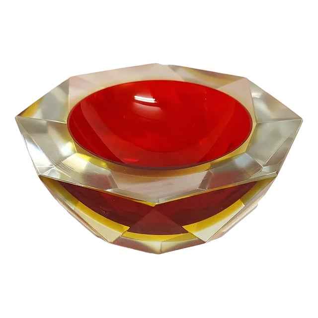 Murano Crystal Bowl, Italy, 1980s For Sale