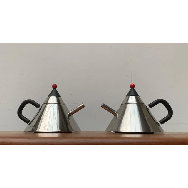Japanese Postmodern Stainless Steel Kettle, Set of 2 For Sale - Image 10 of 18
