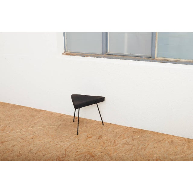 Stool with Black Metal Frame For Sale - Image 10 of 11