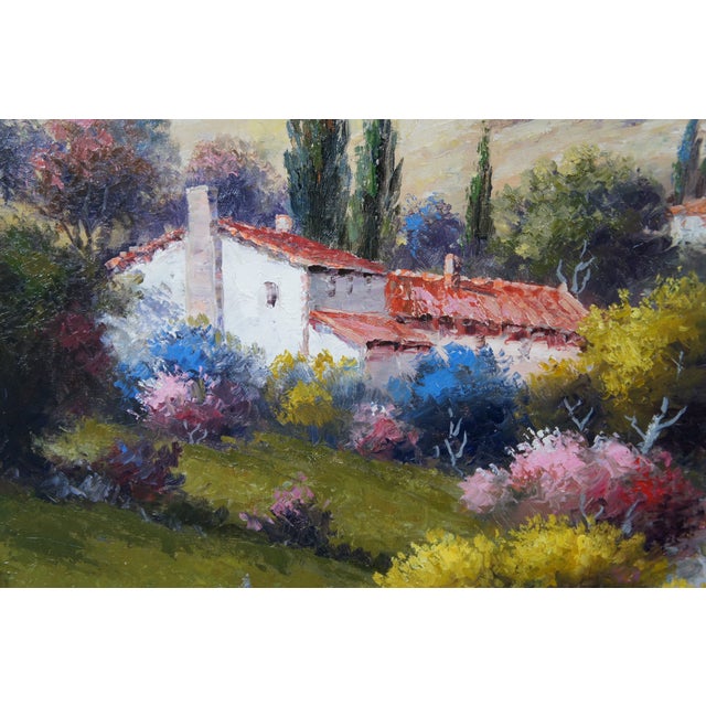 Late 20th Century Christopher Guliano Spanish Villas Tuscany Landscape Oil Painting Italy For Sale - Image 9 of 11