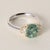 Modern 1990s Platinum Paraiba 2.26 Carat Oval and Trapezoid Diamond Ring, Size 6.5 For Sale - Image 3 of 5