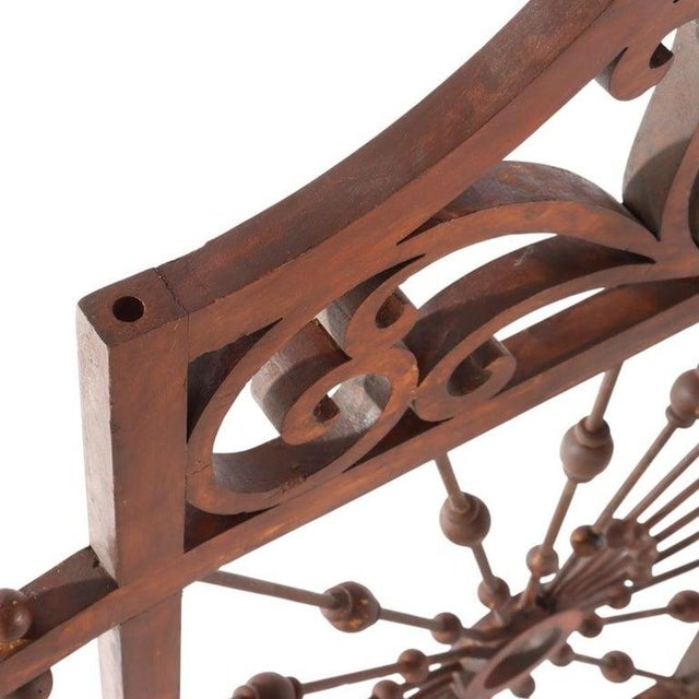 Wood Pair of Antique Walnut Stick & Ball Sunburst Architectural Corbels C1900 For Sale - Image 7 of 10