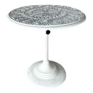 White Cast Aluminum Patio Table