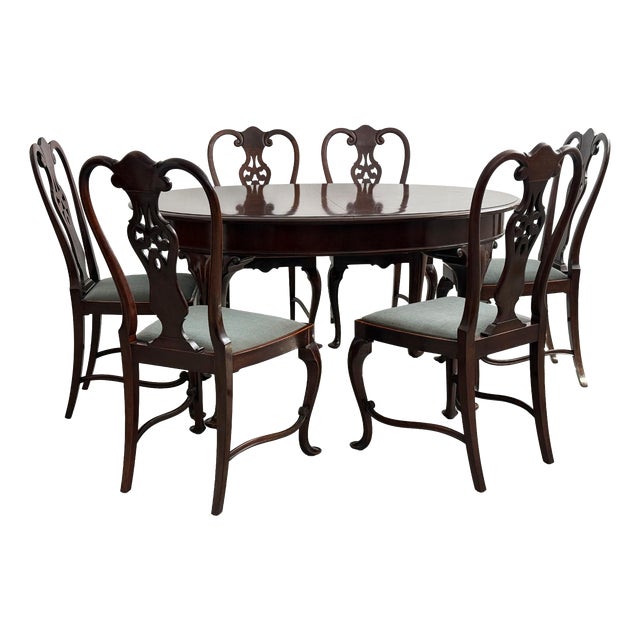 Antique Dining Set in the style of Gerstel, 1930s, Set of 7 For Sale