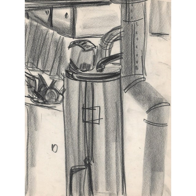 1950s MCM drawing by artist Virginia Spencer from a sketchbook of San Francisco scenes. Unsigned. Combined shipping...